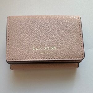 kate spade Pink Pebbled Leather Trifold Wallet